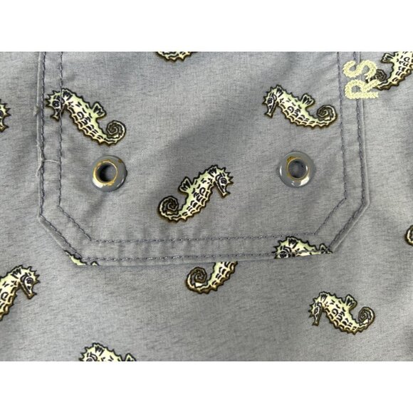 Reyn Spooner Mens Gray Seahorse Print Swim Shorts Size Medium - Picture 10 of 10